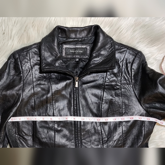 JONES NEW YORK BLACK LEATHER SIZE M - Picture 3 of 5